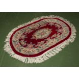 An oval rug