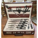 A cased knife set