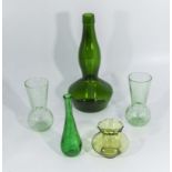 Five pieces of art glass