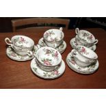 Decorative China teacups and saucers