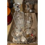 Two decanters and glasses