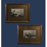 Two gilt framed Continental prints, 11cm x 17.5