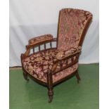 Late Victorian upholstered armchair