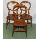 Three Victorian hoop backed bedroom chairs