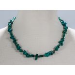 A malachite necklace