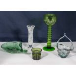 Five pieces of art glass