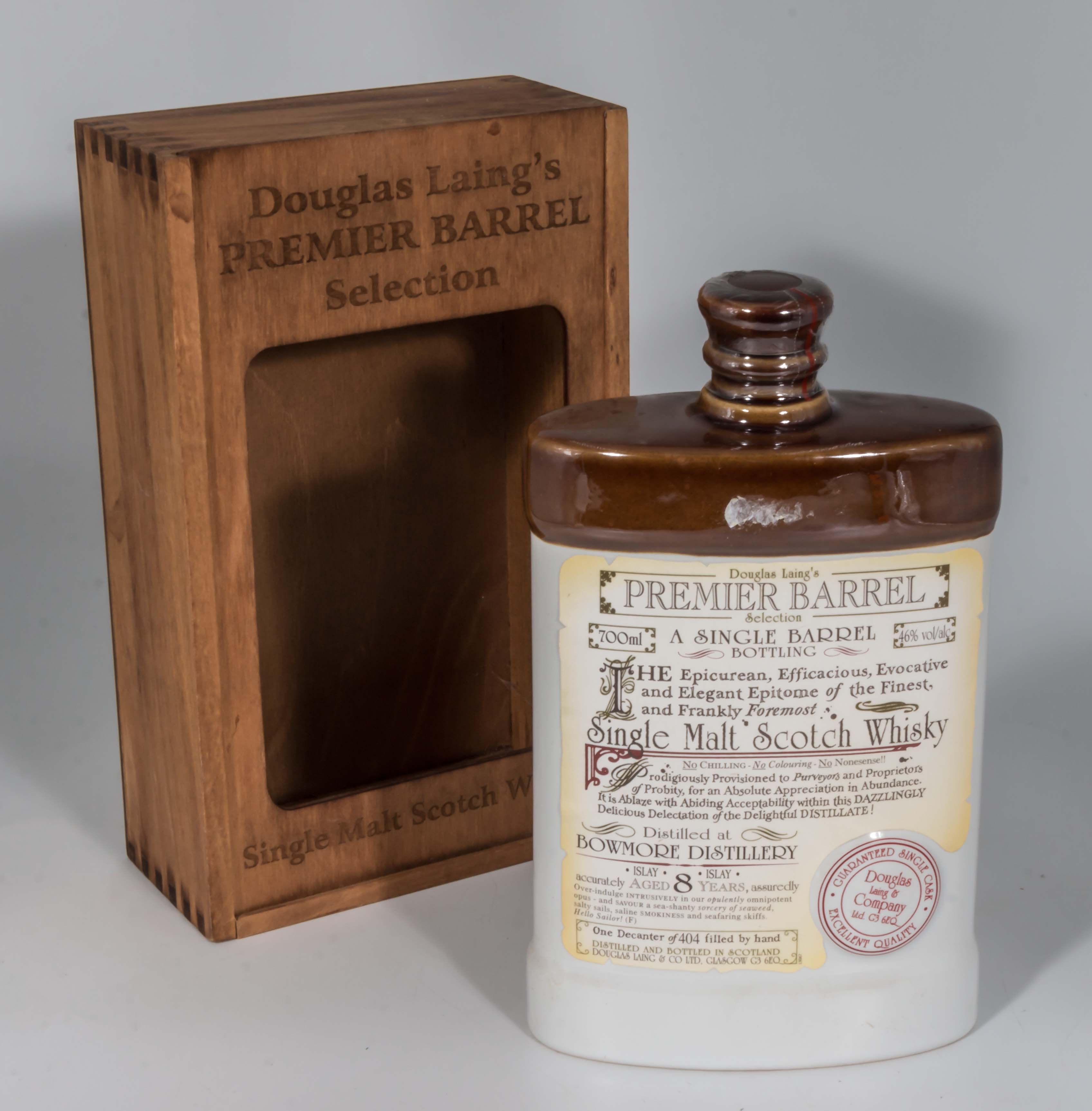 Bottle of Bowmore Douglas Laing single malt Scotch whisky, Premier Barrel