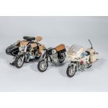 Three die cast model motor bikes