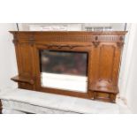 A late Victorian oak overmantle mirror nice quality