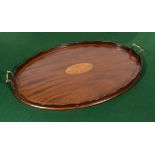 An Edwardian inlaid mahogany tray.