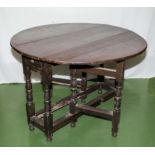 A period oak gateleg table
