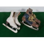 A pair of gent's and lady's vintage ice skates