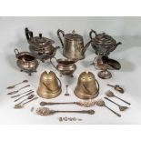 A collection of silver plated items