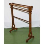 A Victorian mahogany towel rail