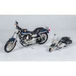 Two die cast model motor bikes