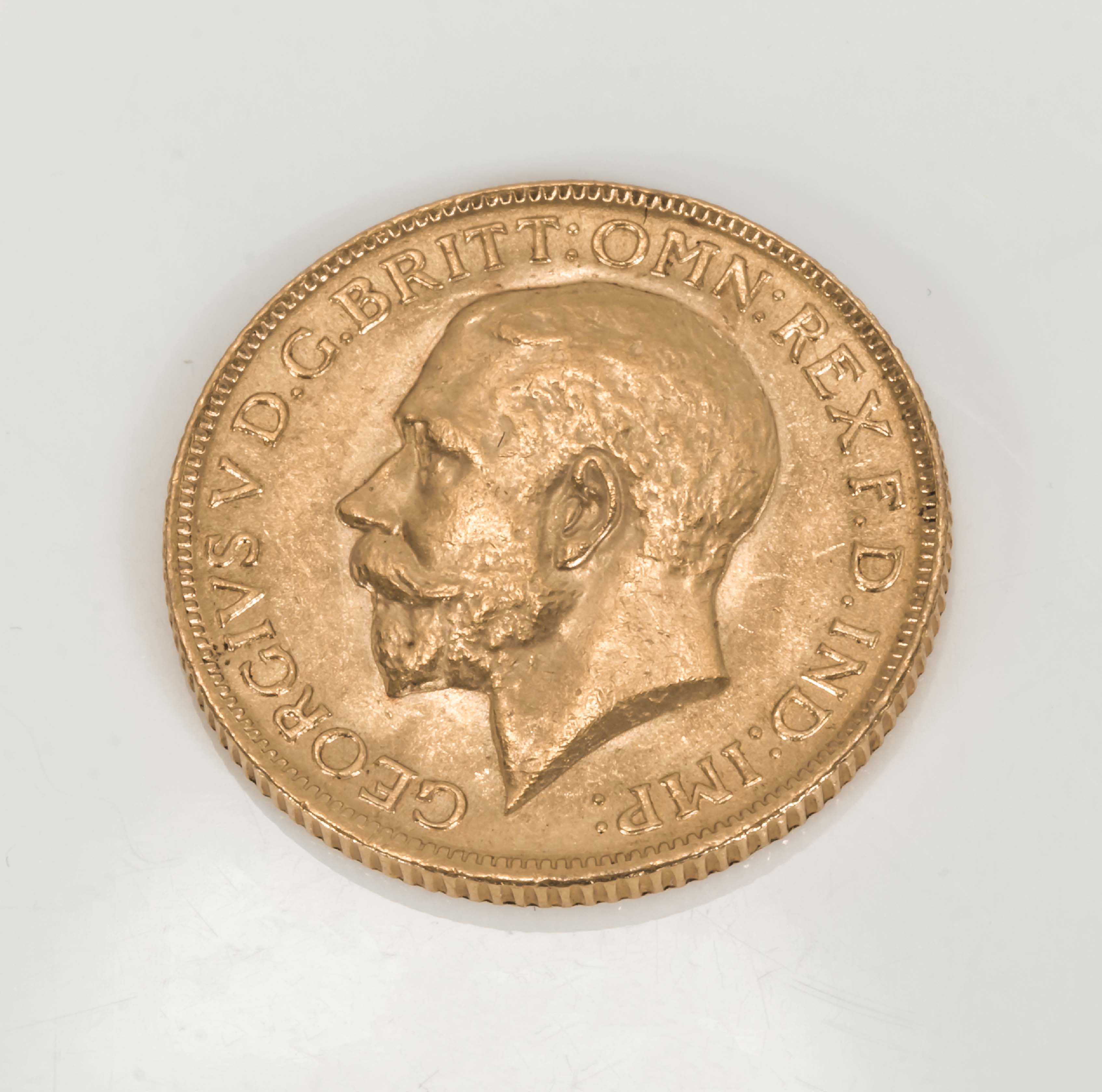 A George V gold sovereign 1918