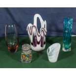 Five pieces of art glass