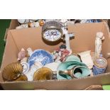 box of pottery and glass