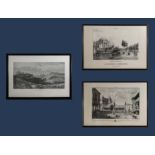 Three framed engravings