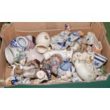 A box of porcelain items