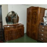 A 1930's wardrobe and dressing table