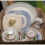 A box containing pottery table ware