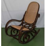 A bentwood rocking chair