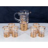 Bohemia handmade lemonade set jug with six glasses