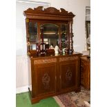 A Victorian mirror backed sideboard