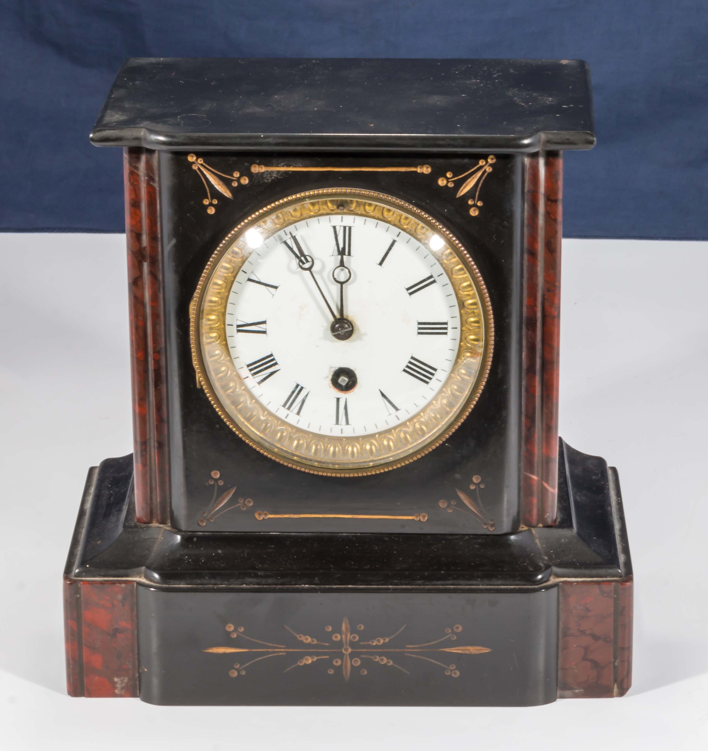 A black slate clock