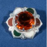 Scottish Agate Brooch Hallmarked Silver