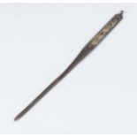A Japanese bronze sword needle with dragon design