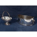 A silver plated planter and sugar basket