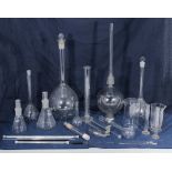 A quantity of vintage chemistry bottles and tubes
