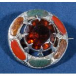 Scottish Agate Brooch Hallmarked Silver