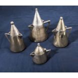 Unusual set of four art deco tea/coffee pots