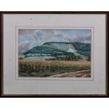 A small water colour entitled White Cross Hill dated 1866
