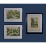 Three framed prints signed in pencil L Bowden