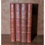 Four French books with leather bound spines and marbled boards
