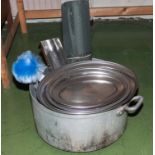 A large saucepan and serving trays