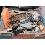 A box containing locks, screws and other items