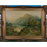 A gilt framed picture entitled 'The Banks of Loch Achary'