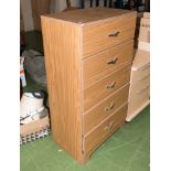 A chest of five drawers