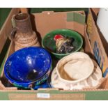 A box of pottery items