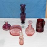 Six pieces of art glass