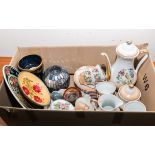 A box containing assorted pottery and china