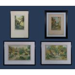 Four framed prints signed in pencil L Bowden