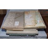 Eight boxes of vintage linen