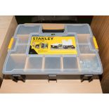 A Stanley Sortmaster box containing screws