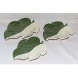 Three Carlton Ware leaf dishes